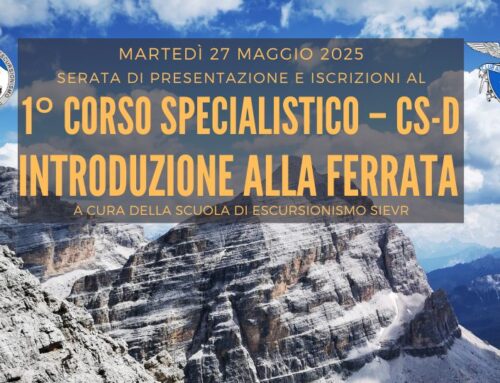 martedì 27 maggio | Presentazione e iscrizioni al 1° Corso introduttivo alle vie ferrate